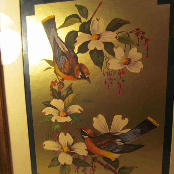 FOIL BIRD PICTURE VINTAGE  PICTURE BY WILLIAM J. WHITESIDE.- BEAUTIFUL.  GREAT! - Picture 7 of 16